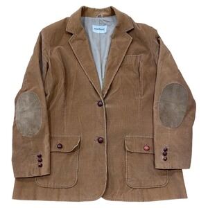 Vintage Mantessa Brown Corduroy Blazer Jacket with Elbow Patches Mens‎ Tan
